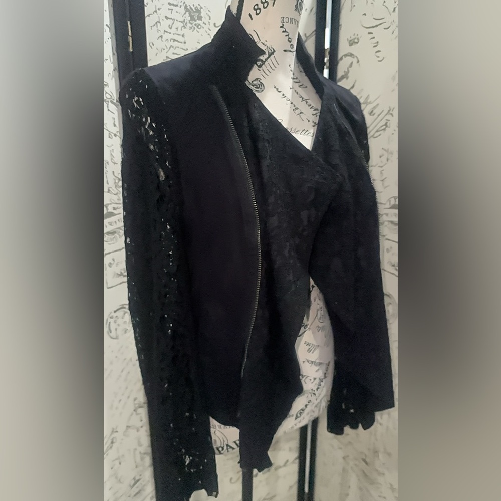 International INC concepts Black Lace Sleeve Jacket